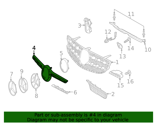 25388845009982 Grille Molding 2020 MercedesBenz GLC 300
