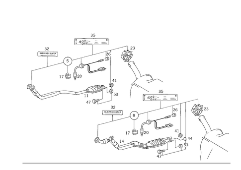 Catalyst, Installation Kit with Oxygen Sensor for 1992 Mercedes-Benz ...