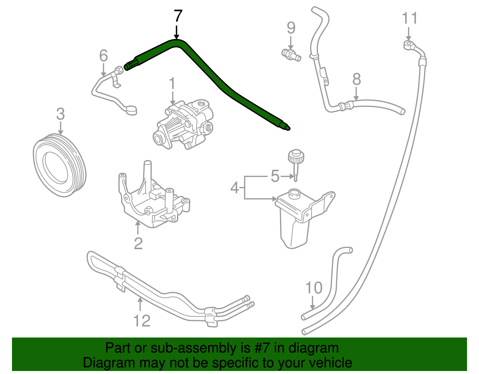 Power Steering Pressure Hose - Volkswagen (8D1-422-893-AT)