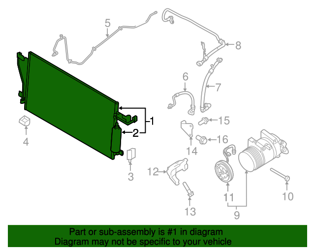 20162019 Nissan Titan XD Condenser Assembly 92100EZ40A QuirkParts