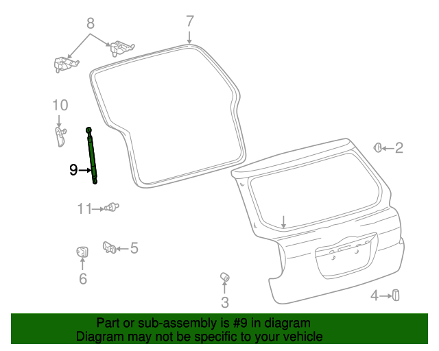 20032007 Toyota Matrix Lift Cylinder 6896002041 Toyota Parts Center