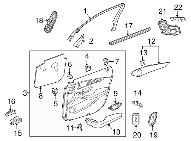 Window Switch - Part #205-905-68-11-64-9051 | Mercedes Parts Center