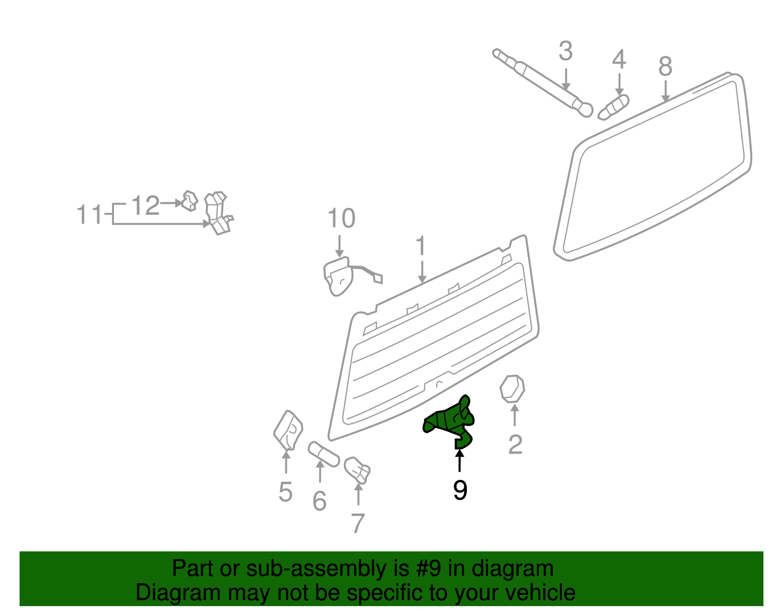 Lift-Gate Glass Striker - Volkswagen (7L6-845-137-C)