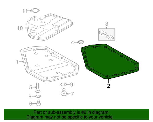20132014 Chevrolet Automatic Transmission Fluid Pan Gasket 25188125