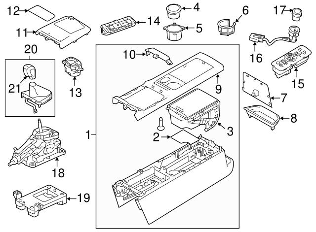 Genuine OEM Center Console Part# LR049419 Fits 2013 Land Rover LR2: Up ...