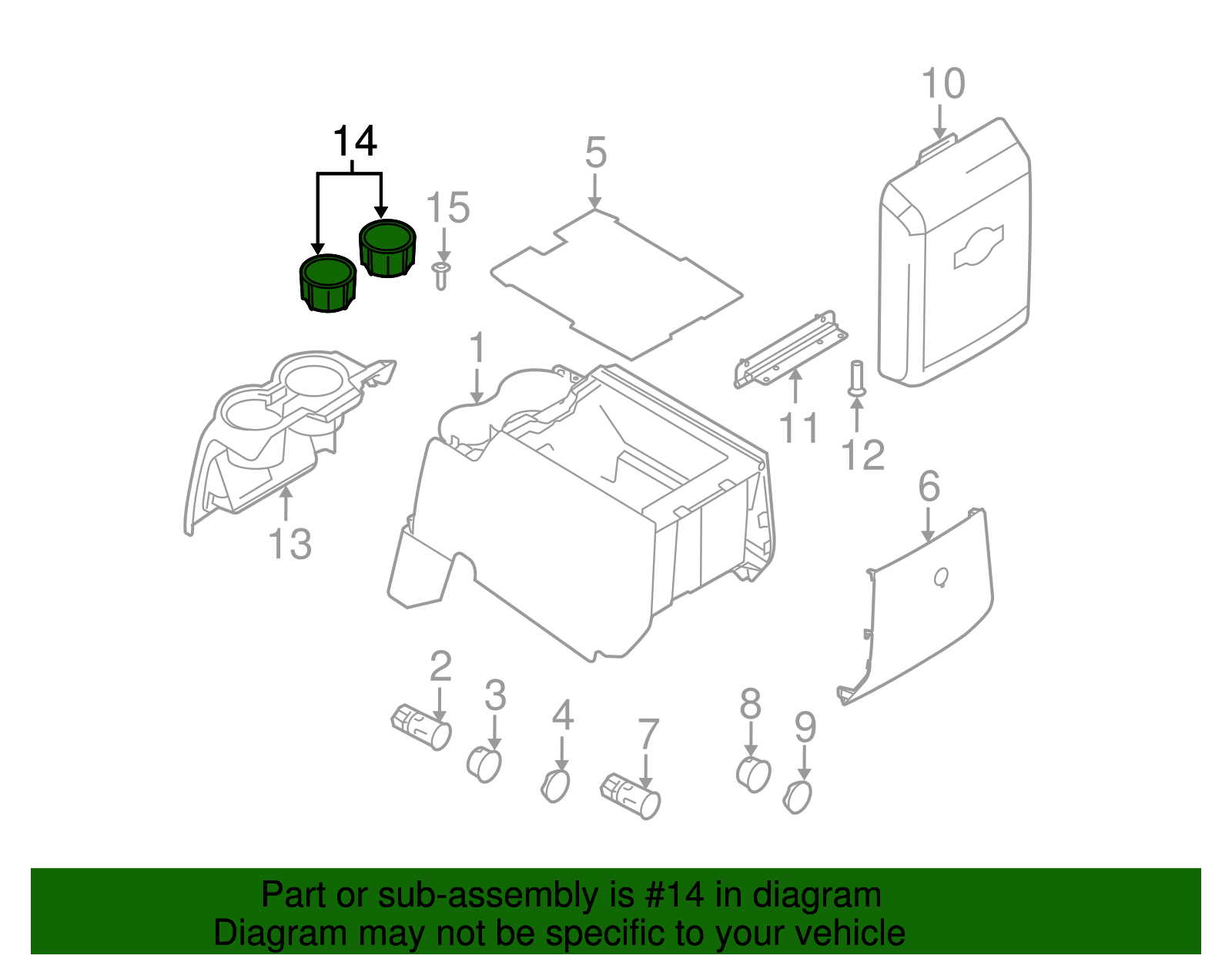 Cup Holder - Ford (8C3Z-2513562-BA)