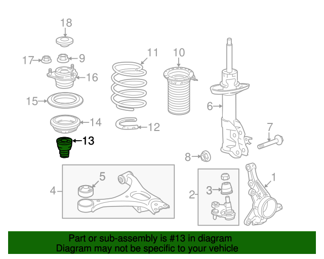 20132015 Honda Civic Spring Bumper 51722TR0A01 Honda Zone Parts