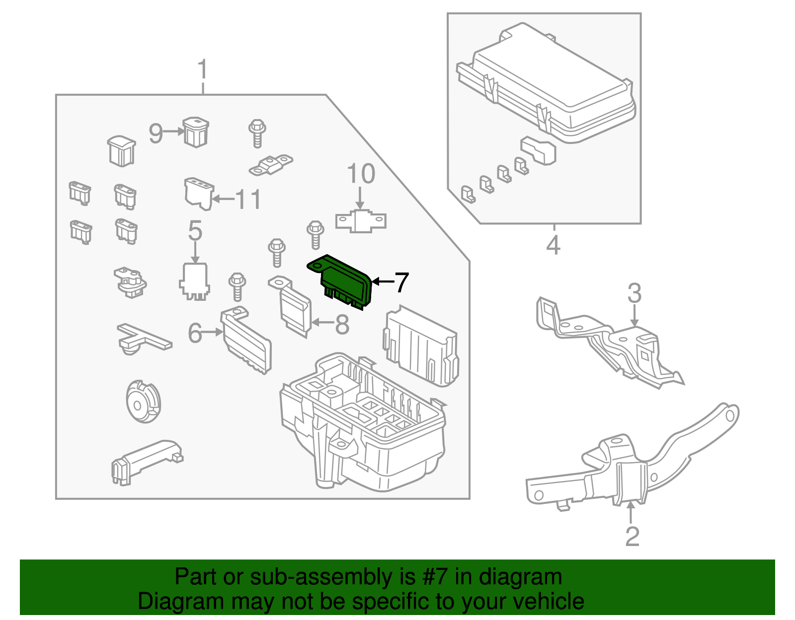 38233-T3V-A01 - 2014-2015 Honda Accord - Fuse Multi Block | Genuine ...