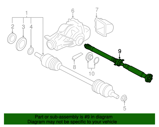 Genuine BMW 26107612791 Drive Shaft FREE Shipping on Most