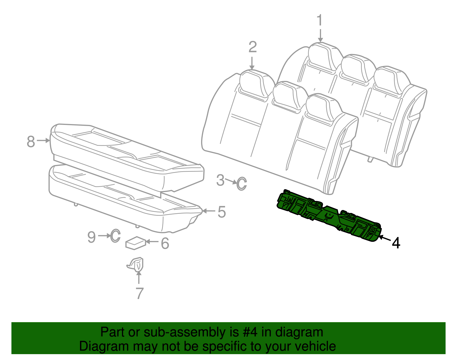Rear Seat Bracket - GM (88898226)
