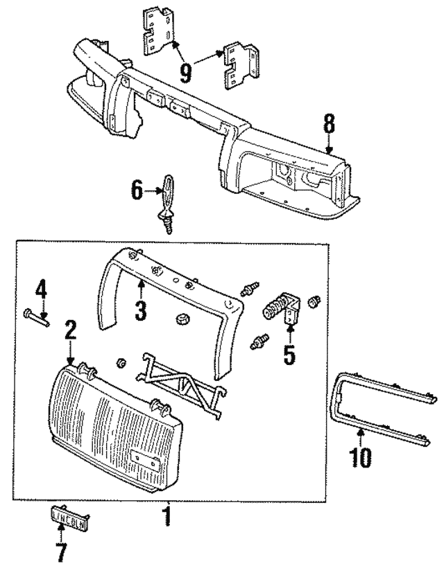 19951997 Lincoln Town Car Header Panel F5VY8190C XportAuto