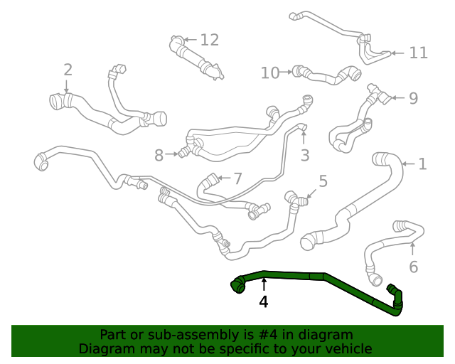 17128742656 20212023 BMW X5 Radiator Hose (17128742656) BMW of