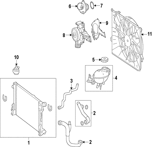 RADIATOR & COMPONENTS for 2011 Mercedes-Benz E 350 | Mercedes Parts Center