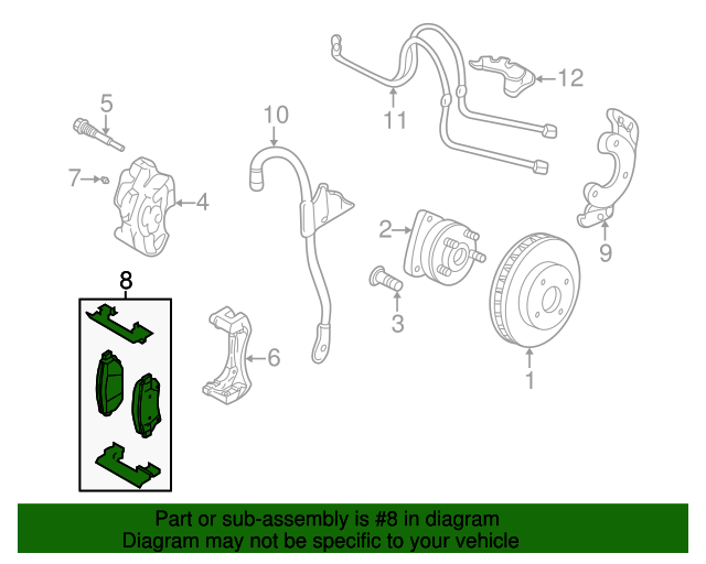 19982002 Cadillac Front Disc Brake Pad Set with Clips and Wear Sensors 19152643 GM Parts Online