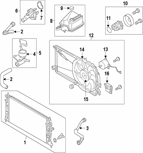 Mazda LF5G-15-184C Engine Coolant Recovery Tank Hose
