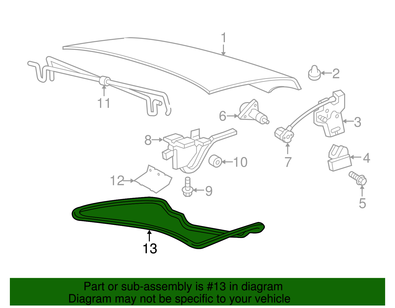 Deck Lid Seal - Ford (XW7Z-5443720-AA)