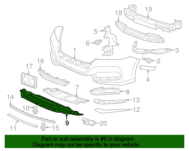71103-T3V-A01 - Lower Grille 2014 Honda Accord | Honda Parts Online