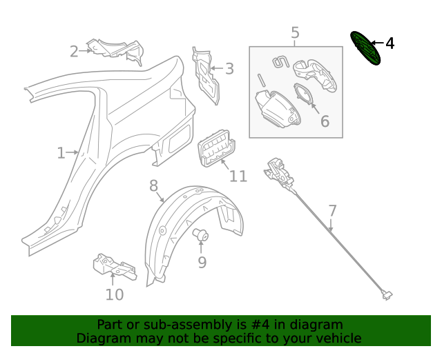 20202022 Subaru Legacy Fuel Door 57602AN00A Subaru Parts Store