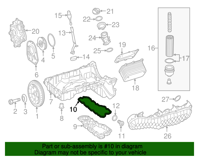 20152021 MercedesBenz Oil Pan Gasket 177014270064 MB OEM Parts