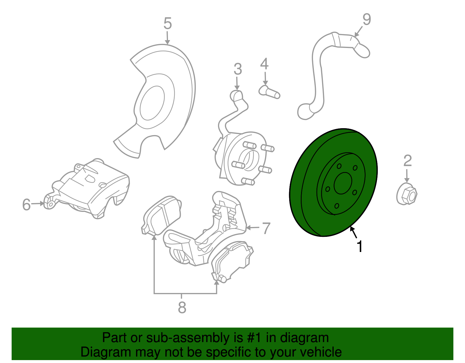 Front Disc Brake Rotor - GM (19303828)