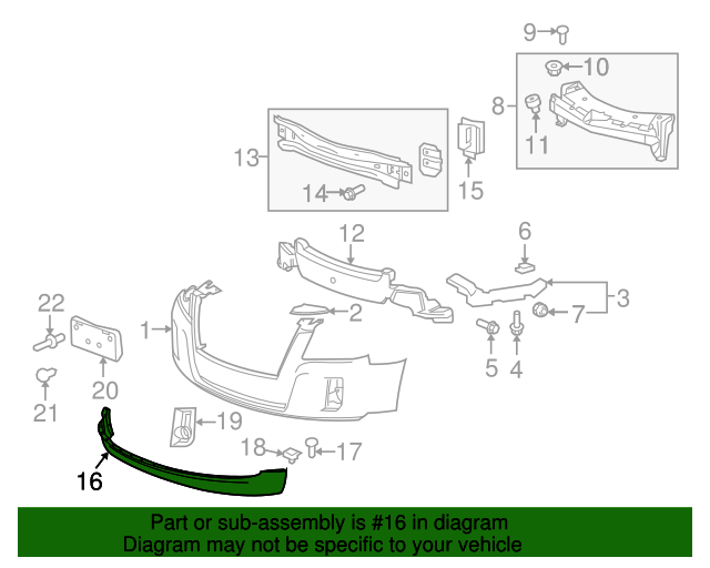20102015 GMC Terrain Front Lower Bumper Cover 22825737 GM