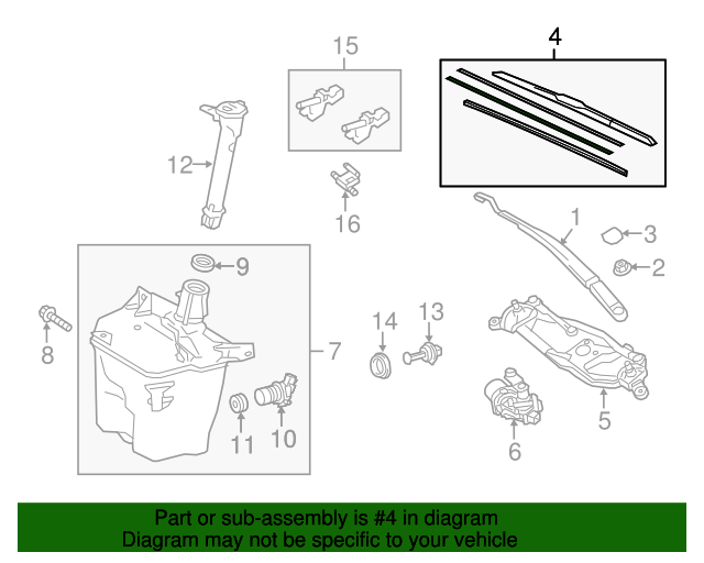 20132019 Toyota Windshield Wiper Blade (Left, Front) 8522202280