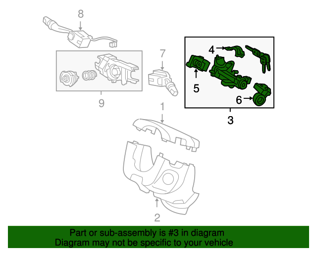 06351SCVC10 Steering Column Lock 20082011 Honda Honda Parts Online