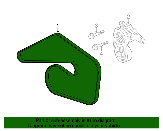 2010-2014 Cadillac CTS V-Ribbed Serpentine Belt 12638664 ...