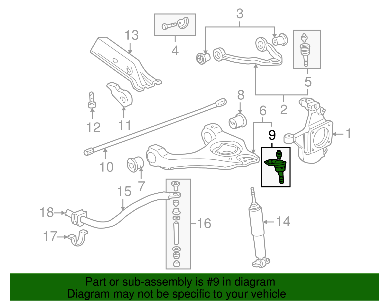 Front Lower Suspension Control Arm Ball Joint Kit - GM (19207137)