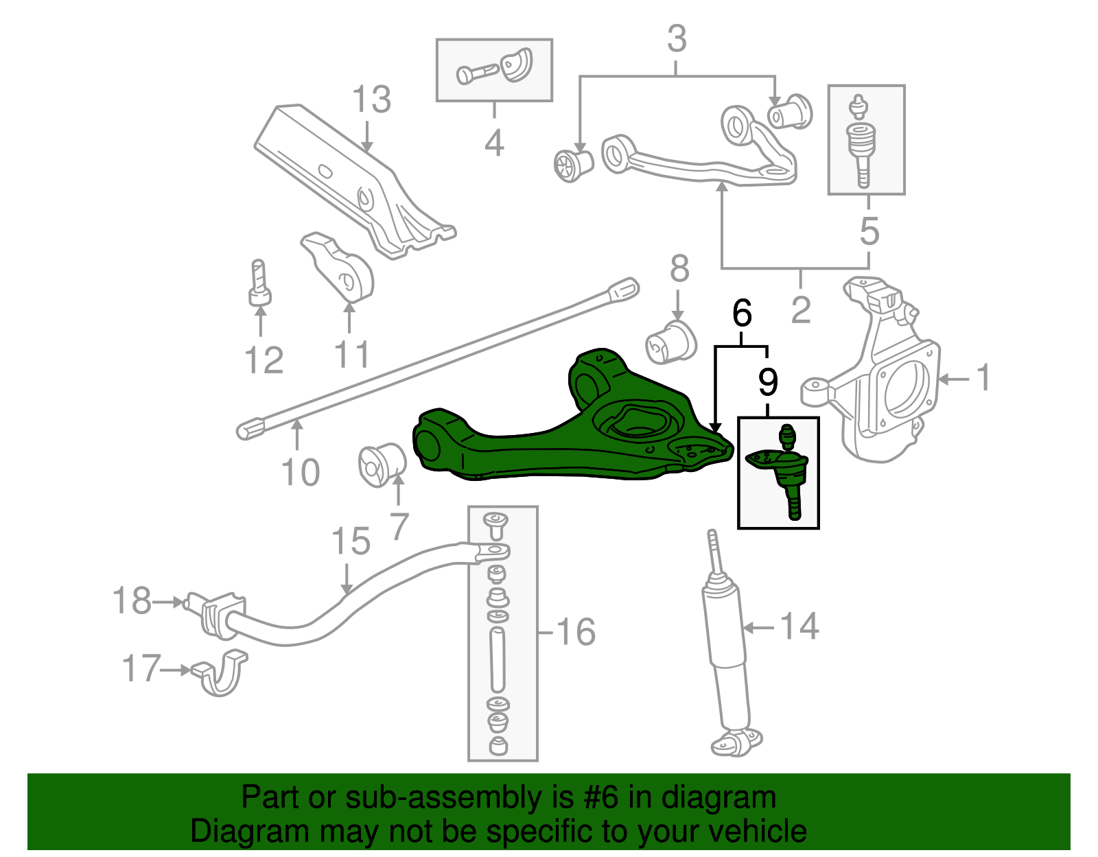 Front Passenger Side Lower Control Arm - GM (20832025)