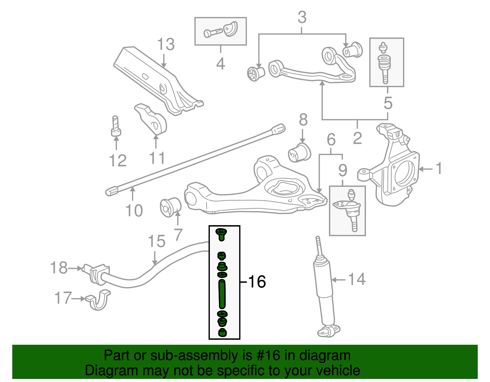 Front Suspension Stabilizer Shaft Link (15840266)