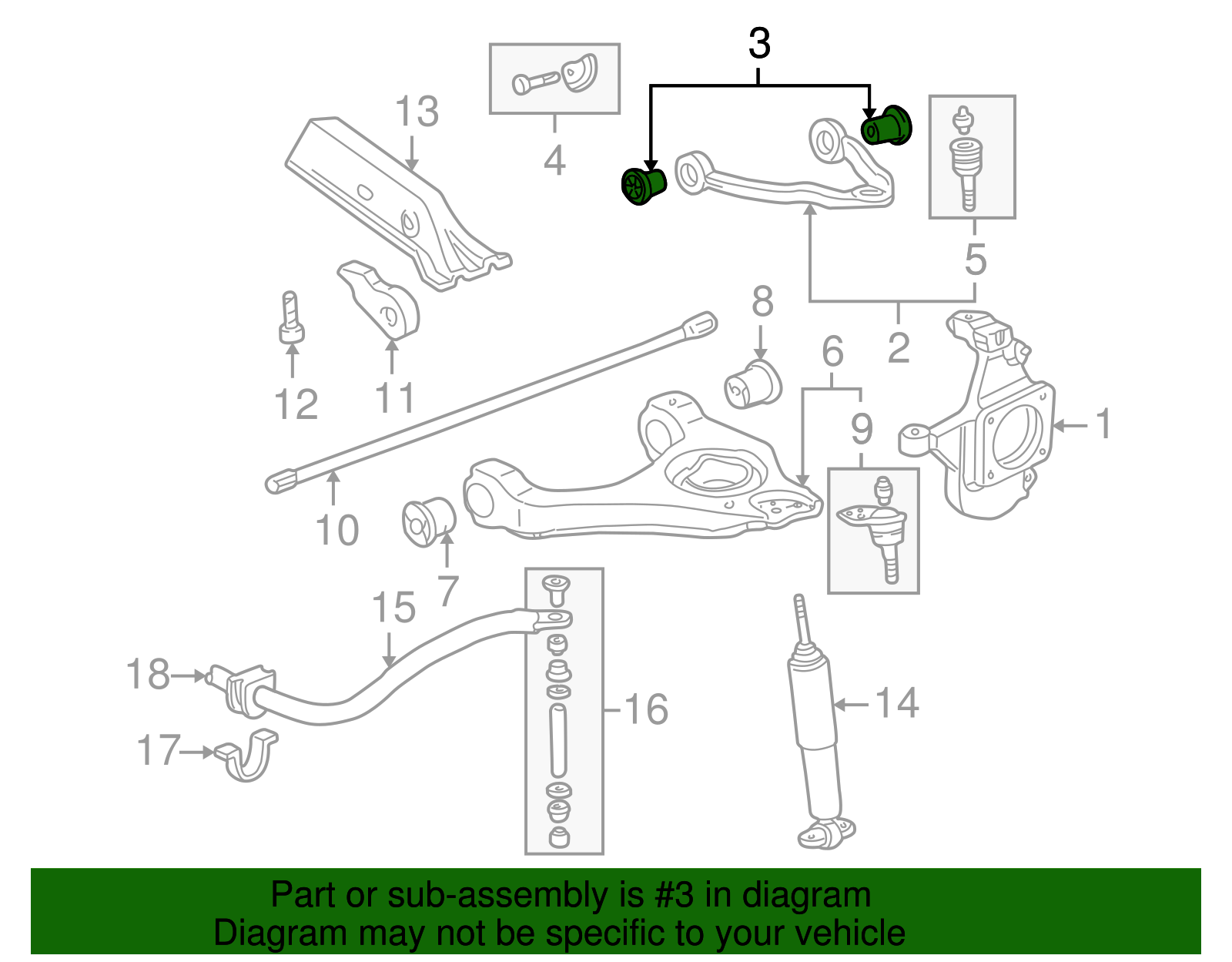 Front Upper Control Arm Bushing - GM (15711270)