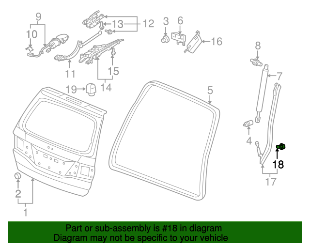 91501SHJA61 Clip, Power Tailgate Sensor 20052010 Honda Odyssey