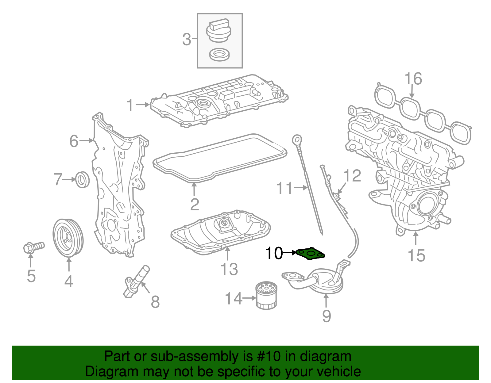 Engine Oil Pump Pickup Tube Gasket - Scion (16258-21030)
