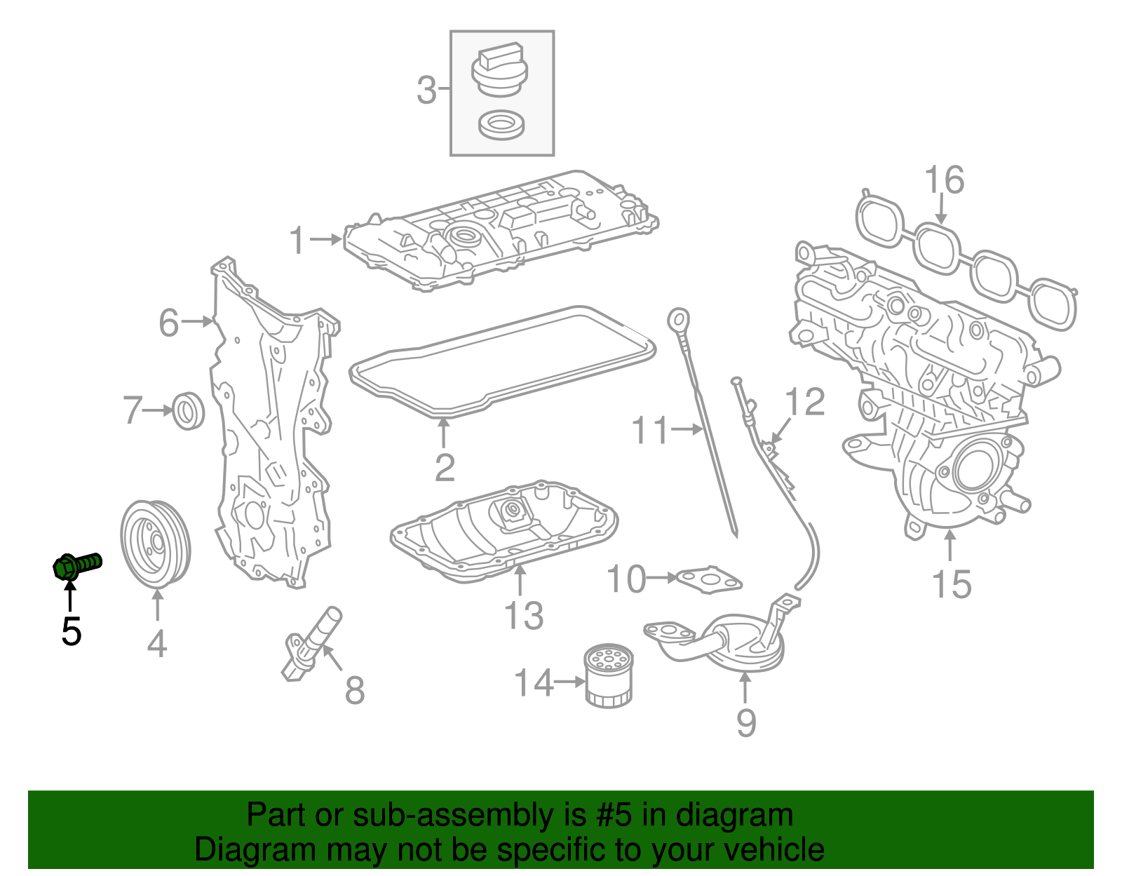 Crankshaft Pulley Bolt - Scion (90119-12345)