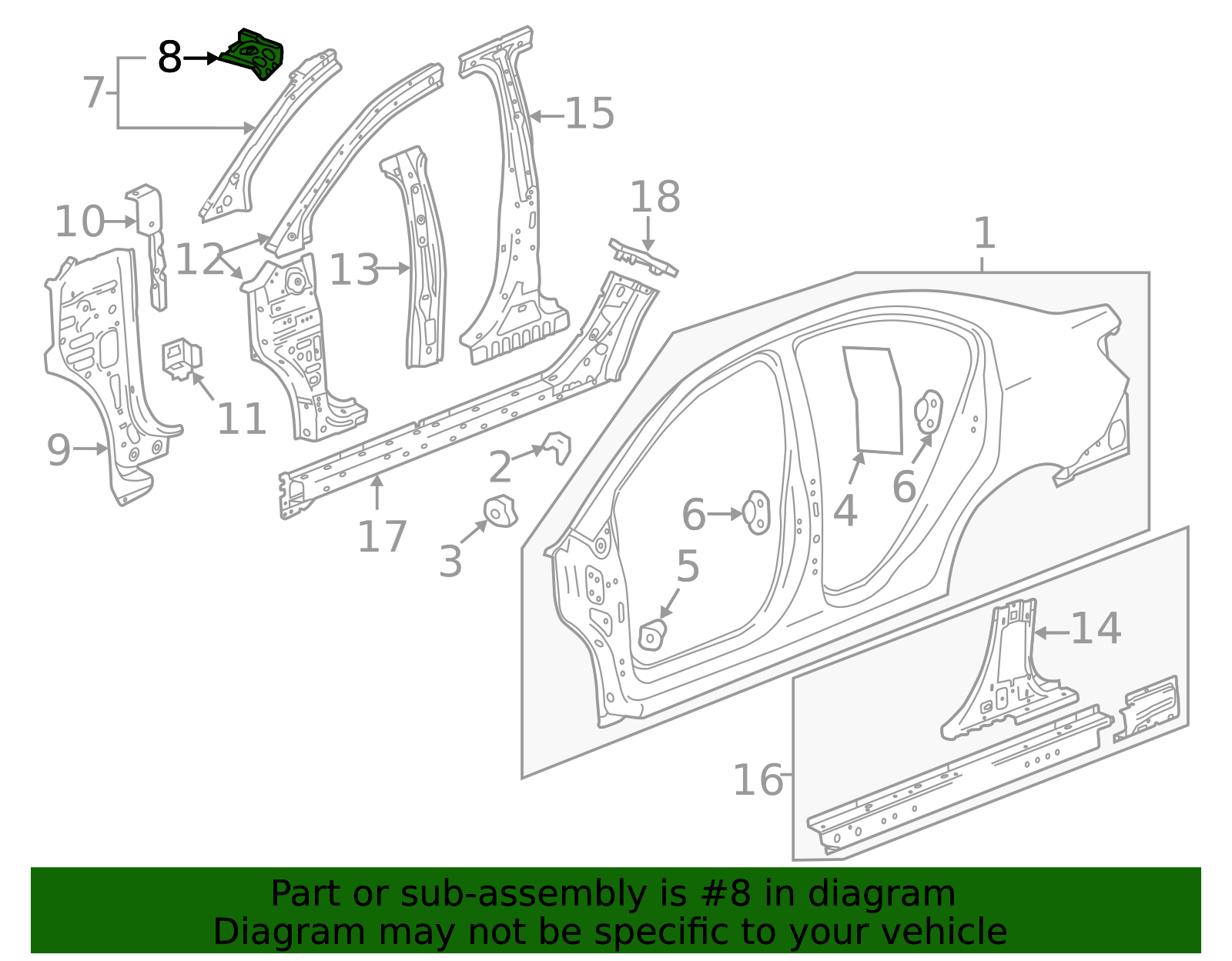 Passenger Side Roof Panel Side Extension - GM (96952932)