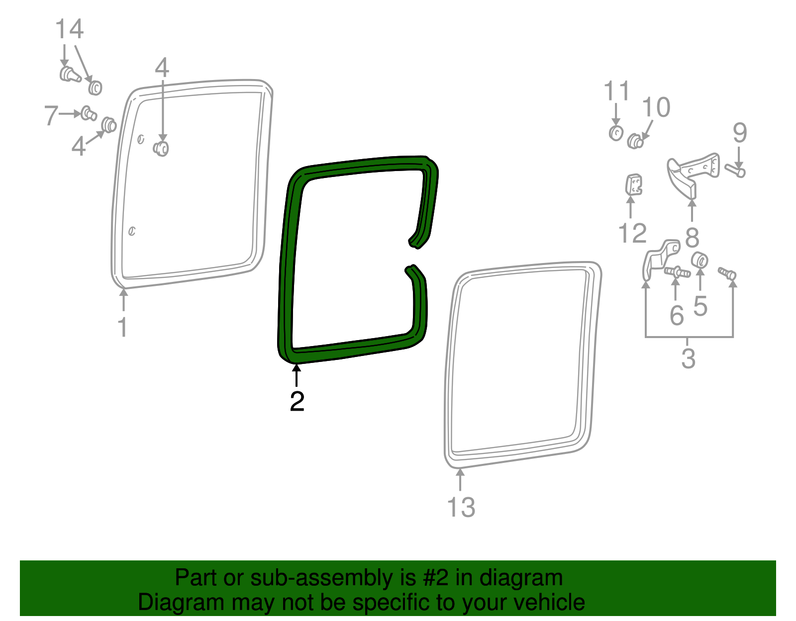 ZZM0-72-651 - Side Glass Weatherstrip 1994-2003 Mazda