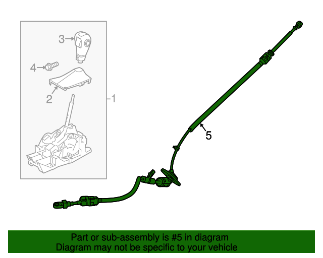 DG1Z7E395C 20132018 Ford Shift Control Cable Fairway Ford Parts