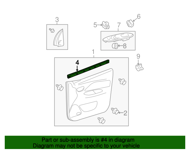 20072012 Toyota Yaris Belt WeatherStrip 6817252150 Toyota Parts Center