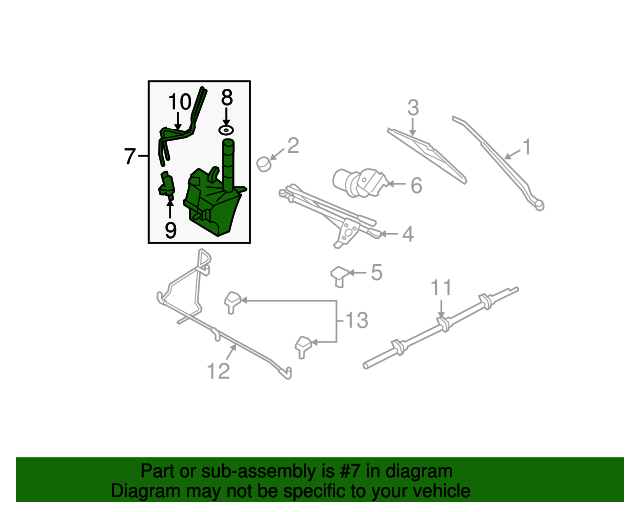 20082012 Ford 20082012 Ford Escape Mercury Mariner Windshield Washer