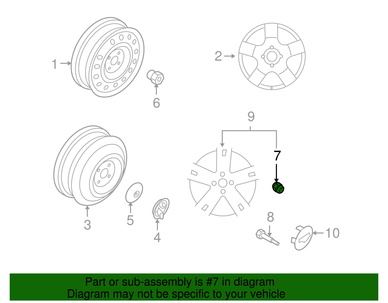 Wheel Lug Nut Cap - GM (96427364)