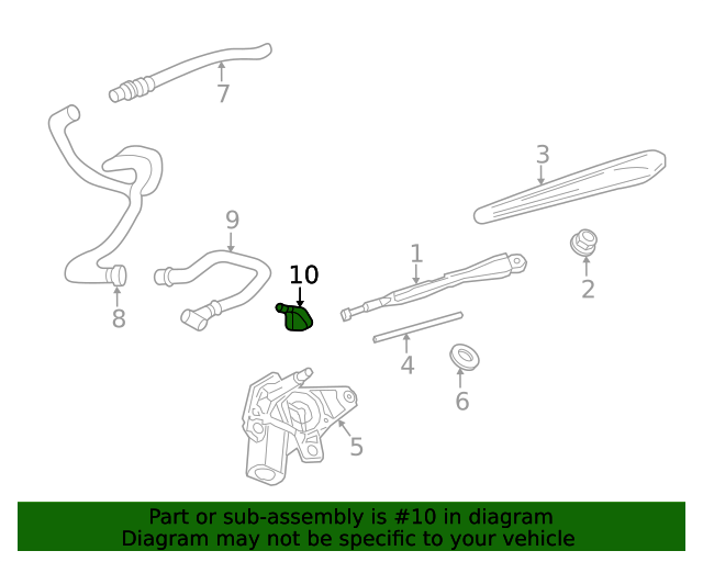 20212022 Chevrolet Trailblazer Rear Window Washer Nozzle 42487022