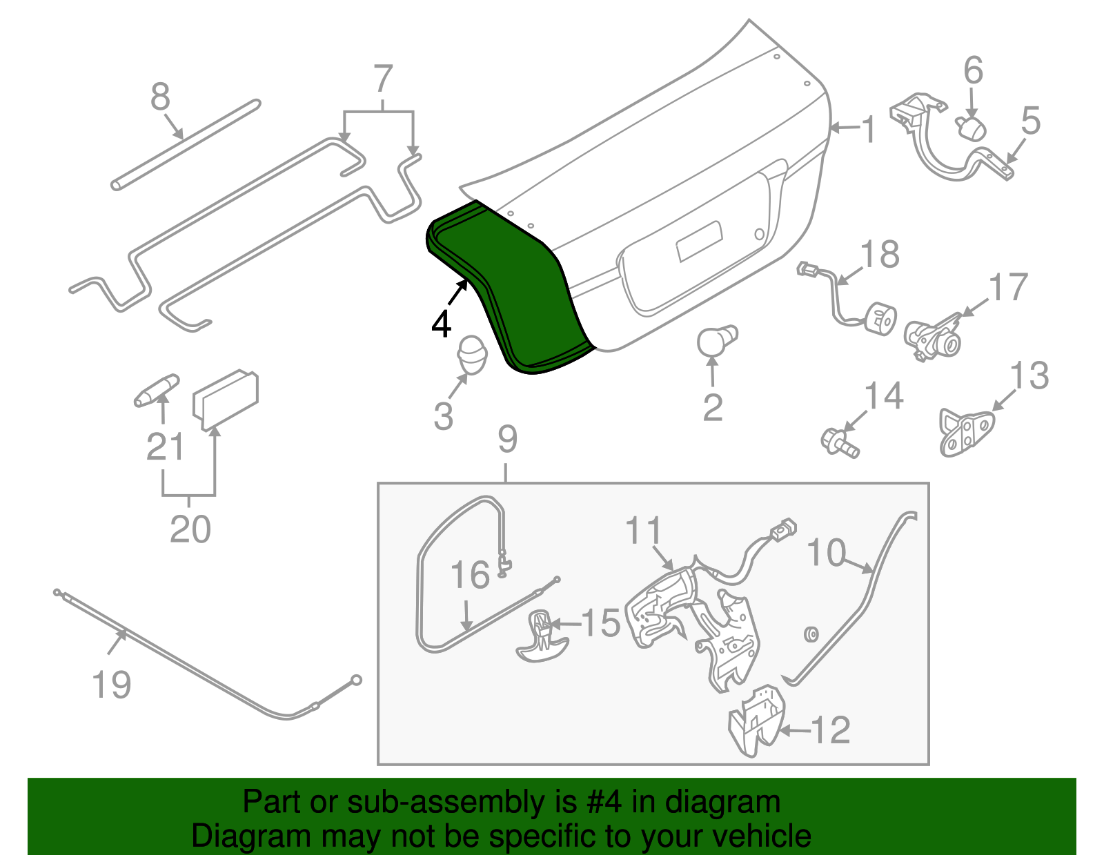 Deck Lid Weatherstrip - GM (96648488)