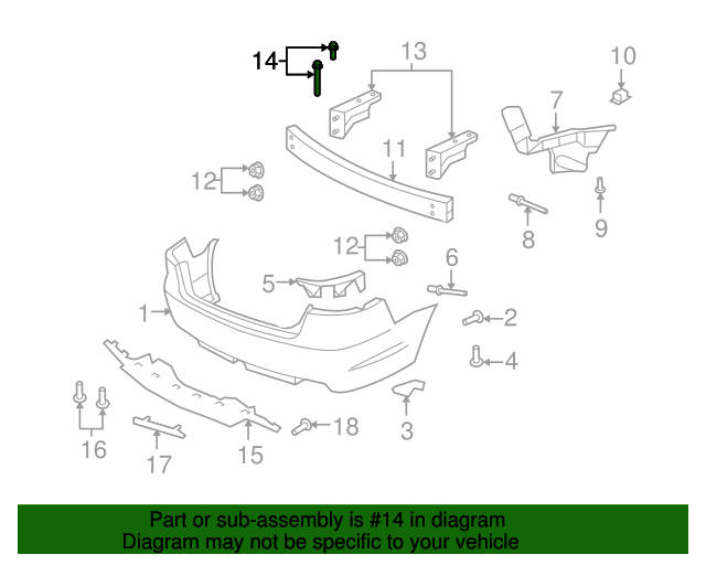 20082017 GM M10x1.5x105 Engine Mount Bracket Bolt 11900278 GM