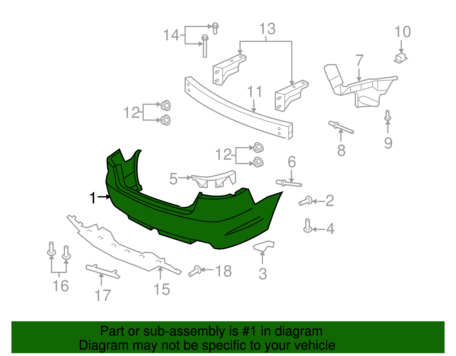 Rear Bumper Cover - GM (92205627)