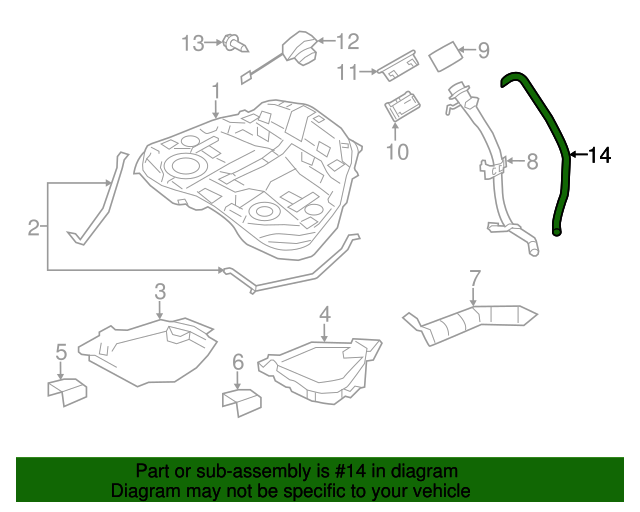 20142018 Subaru Forester Drain Hose 42075SG000
