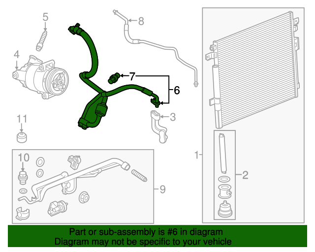 23409209 GM Air Conditioning Refrigerant Liquid Hose/Line with Seals