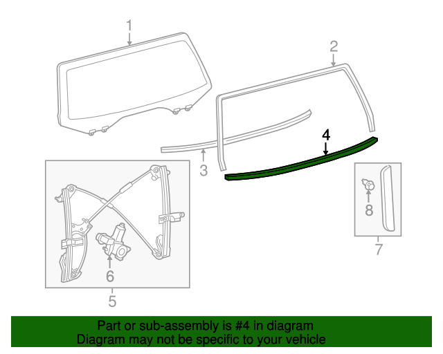 TOYOTA Genuine 68292-0C040 Door Glass Weatherstrip Assembly TOYOTA Genuine 68292-0C040 Door Glass Weatherstrip Assembly