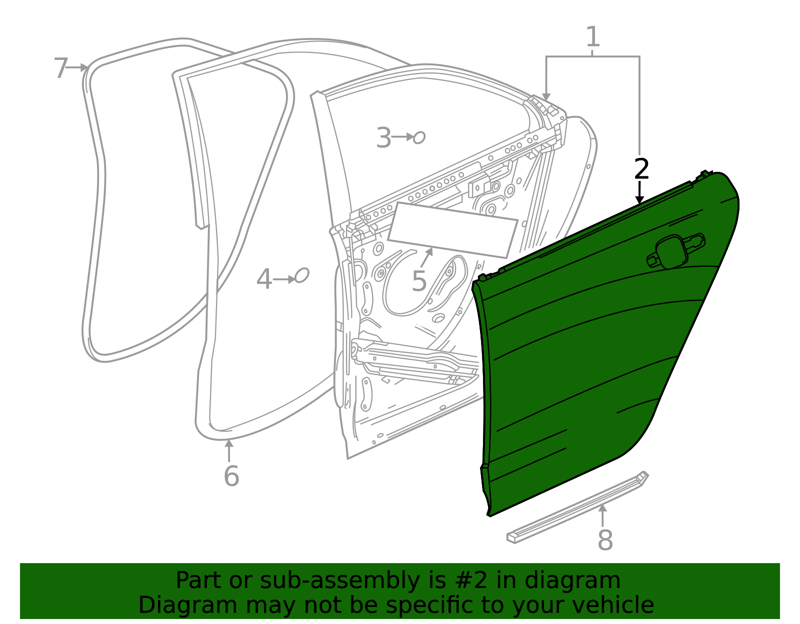 Rear Driver Side Door Outer Panel - GM (84041559)
