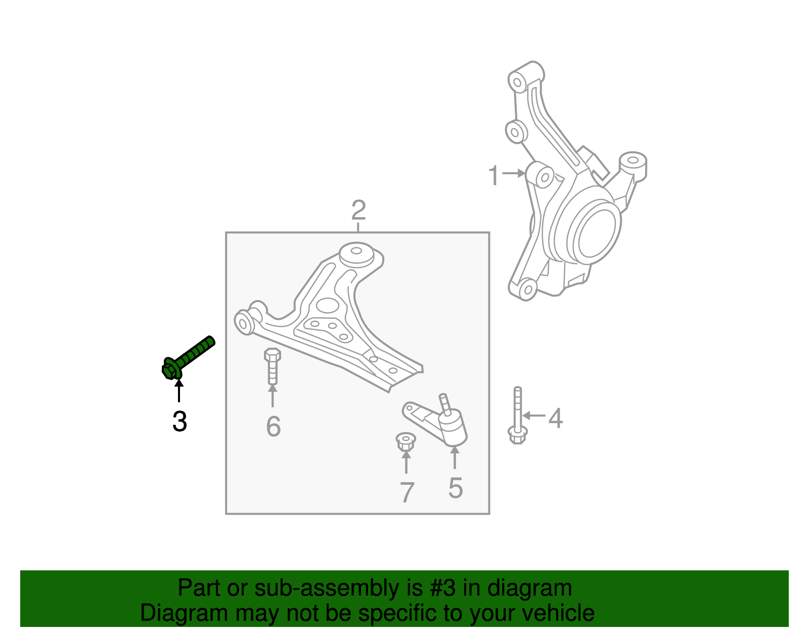 OEM New Front Lower Control Arm Rear Bolt For Chevy Aveo & Aveo5 (2004-2008) — Part #94501160, Direct GM Replacement